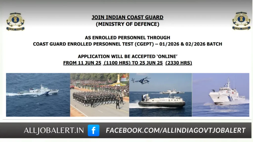 indian coast guard recruitment 2025 coast guard navik gd coast guard yantrik
