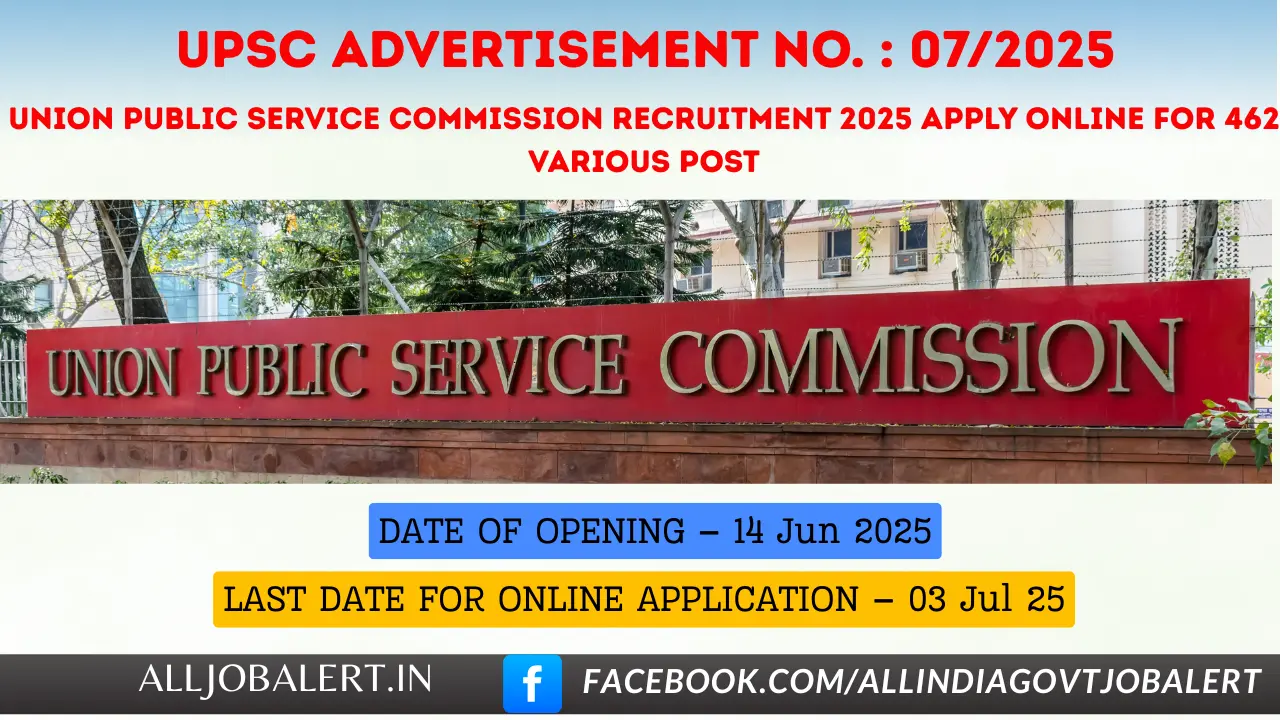 UPSC Union Public Service Commission UPSC Recruitment 2025
