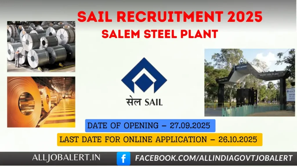 sail recruitment 2025, Junior engineer, safety manager jobs