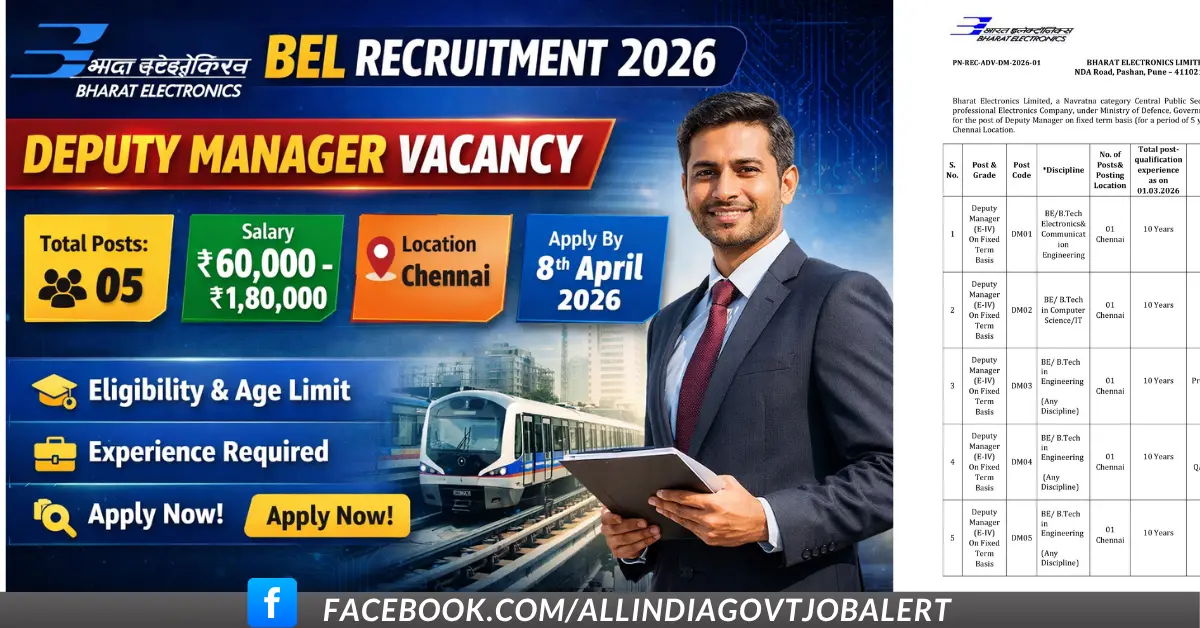 BEL, Deputy Manager Vacancy. latest psu jobs, bel recruitment 2026, Career opportunity